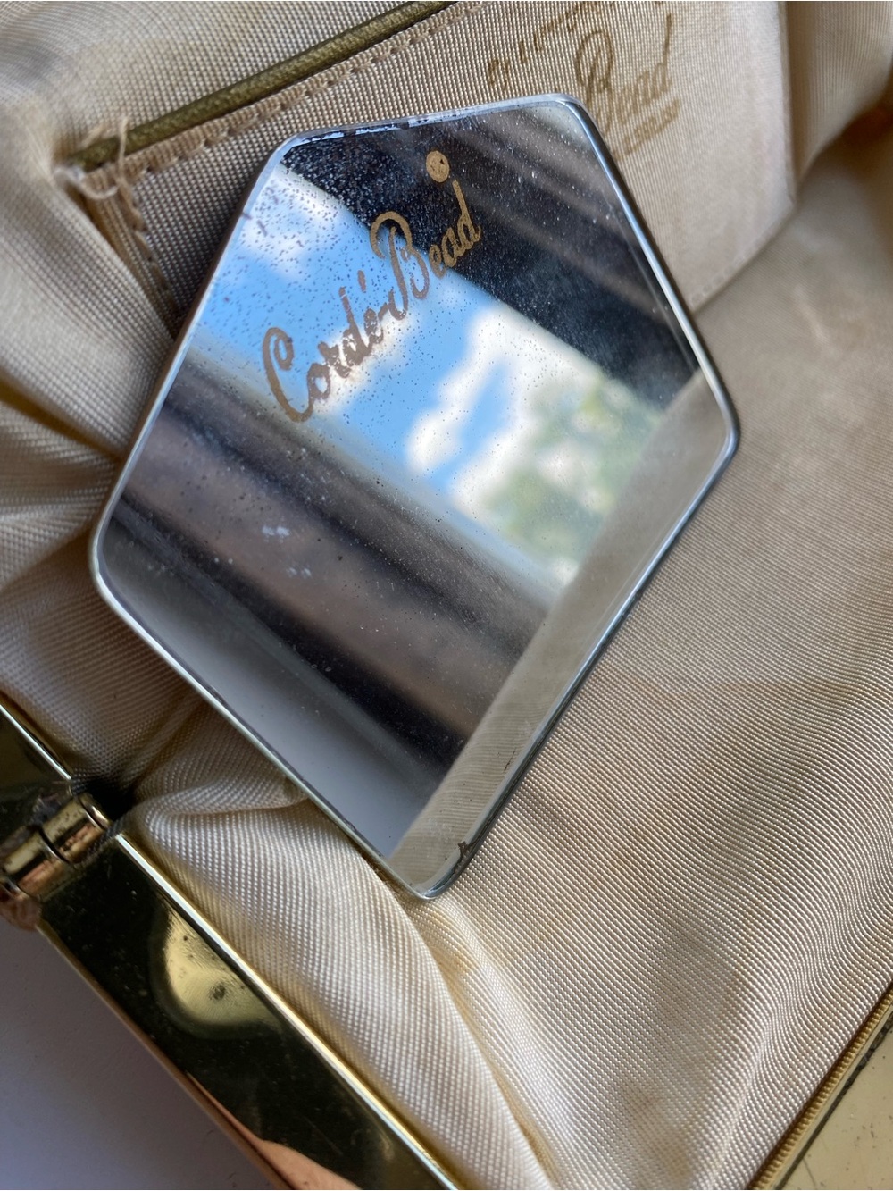 Vintage Corde Bead Purse - Beaded Pearl Accent Clutch - Picture 10 of 10